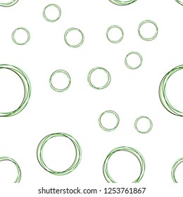 Light Green vector seamless pattern with spheres. Beautiful colored illustration with blurred circles in nature style. Design for textile, fabric, wallpapers.
