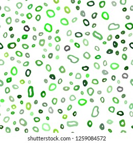 Light Green vector seamless pattern with spheres. Blurred decorative design in abstract style with bubbles. Template for business cards, websites.
