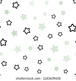 Light Green vector seamless pattern with christmas stars. Modern geometrical abstract illustration with stars. Design for textile, fabric, wallpapers.