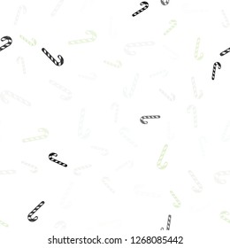 Light Green vector seamless pattern with delicious xmas candies.