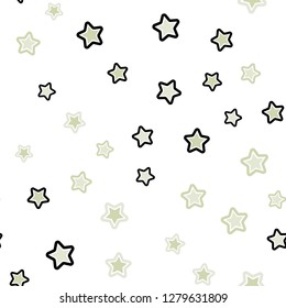 Light Green vector seamless pattern with christmas stars. Modern geometrical abstract illustration with stars. Design for textile, fabric, wallpapers.
