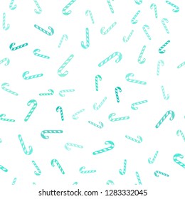 Light Green vector seamless pattern with delicious xmas candies.