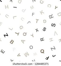 Light Green vector seamless pattern with ABC symbols. Shining illustration with ABC symbols on abstract template. Texture for window blinds, curtains.