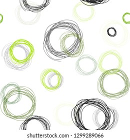 Light Green vector seamless pattern with spheres. Modern abstract illustration with colorful water drops. Design for textile, fabric, wallpapers.