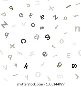 Light Green vector seamless pattern with ABC symbols. Colored alphabet signs with gradient on white background. Pattern for trendy fabric, wallpapers.