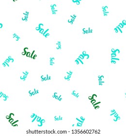 Light Green vector seamless pattern with sale signs. Abstract illustration with colorful gradient symbols of sales. Design for business ads, commercials.