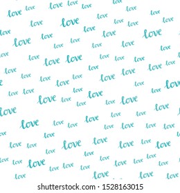 Light Green vector seamless pattern with phrase LOVE YOU. Colorful illustration with quote LOVE YOU in celebration style. Design for wallpaper, fabric makers.