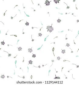 Light Green vector seamless sketch texture. New colorful illustration in doodle style with leaves. Pattern for brand book.