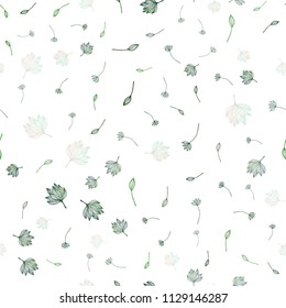 Light Green vector seamless sketch background. Decorative illustration with leaves on abstract template. Pattern for heads of websites and designs.