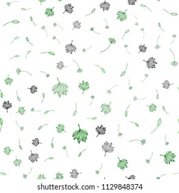 Light Green vector seamless sketch backdrop. Decorative design in Indian style with leaves. Pattern for wallpapers and coloring books.