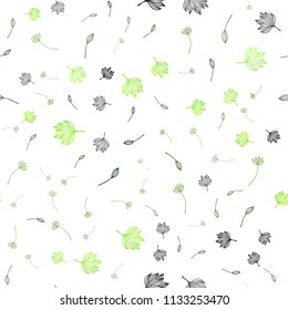 Light Green vector seamless sketch backdrop. Colorful illustration in doodle style with leaves. Doodle design for your web site.