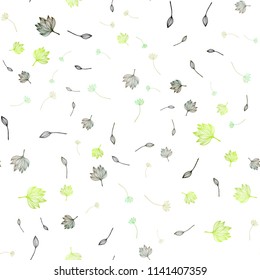 Light Green vector seamless sketch layout. Shining colored illustration with leaves in doodle style. Pattern for heads of websites and designs.
