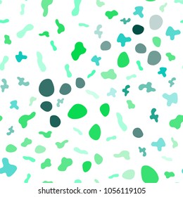 Light Green vector seamless template with bent ribbons. Blurred geometric sample with gradient bubbles.  Pattern for your business design.