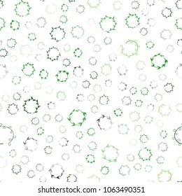 Light Green vector seamless  template with circles. Blurred bubbles on abstract background with colorful gradient. Pattern can be used for ads, leaflets.