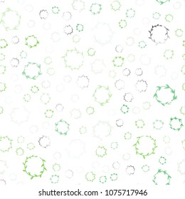 Light Green vector seamless  template with circles. Modern abstract illustration with colorful water drops. Completely new template for your brand book.