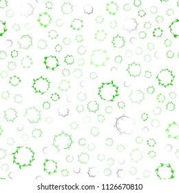 Light Green vector seamless template with circles. Blurred decorative design in abstract style with bubbles. Pattern can be used as texture of wallpapers.