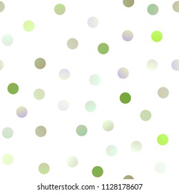 Light Green vector seamless template with circles. Blurred decorative design in abstract style with bubbles. Beautiful design for your business natural advert.