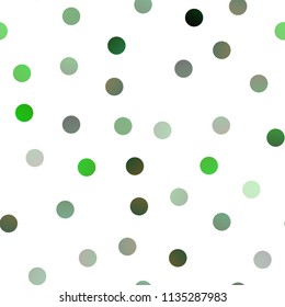 Light Green vector seamless template with circles. Illustration with set of shining colorful abstract circles. Beautiful design for your business natural advert.