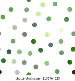Light Green vector seamless template with circles. Blurred bubbles on abstract background with colorful gradient. The pattern can be used for aqua ad, booklets.