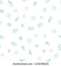 Light Green vector seamless template with organic meal. Fast Food on blurred abstract background with colorful gradient. Doodle design for your business advert of cafes.