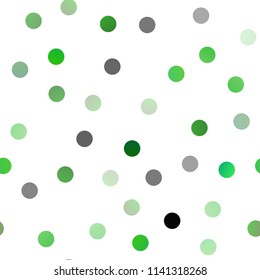 Light Green vector seamless template with circles. Abstract illustration with colored bubbles in nature style. Pattern can be used as texture of water, rain drops.