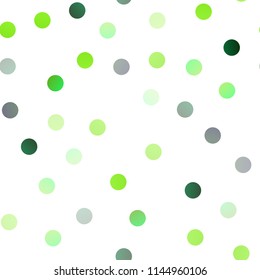 Light Green vector seamless template with circles. Modern abstract illustration with colorful water drops. The pattern can be used for aqua ad, booklets.