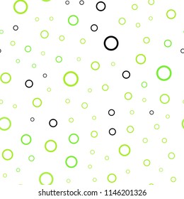 Light Green vector seamless template with circles. Illustration with set of shining colorful abstract circles. Pattern can be used as texture of wallpapers.