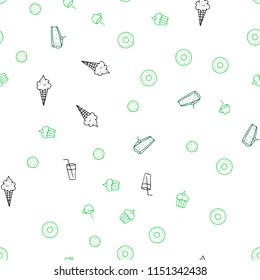 Light Green vector seamless template with organic meal. Fast Food on blurred abstract background with colorful gradient. Pattern for ad, booklets, leaflets of restaurants.