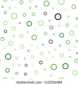 Light Green vector seamless template with circles. Beautiful colored illustration with blurred circles in nature style. Pattern can be used for futuristic ad, booklets.