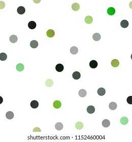 Light Green vector seamless template with circles. Abstract illustration with colored bubbles in nature style. Completely new template for your brand book.
