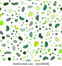 Light Green vector seamless template with spots. Glitter abstract illustration with blurred drops of rain. Template for business cards, websites.