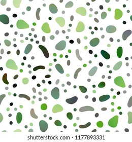 Light Green vector seamless template with spots. Blurred bubbles on abstract backdrop with colorful gradient. Design for textile, fabric, wallpapers.