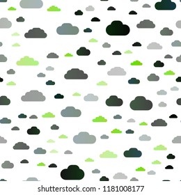 Light Green vector seamless template with sky, clouds. Colorful illustration consisted of abstract clouds. Template for business cards, websites.