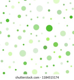 Light Green vector seamless template with circles. Abstract illustration with colored bubbles in nature style. Pattern for design of window blinds, curtains.