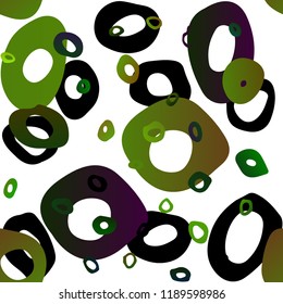 Light Green vector seamless template with spots. Blurred decorative design in abstract style with bubbles. Trendy design for wallpaper, fabric makers.