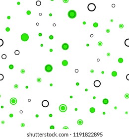 Light Green vector seamless template with circles. Beautiful colored illustration with blurred circles in nature style. Design for textile, fabric, wallpapers.