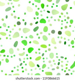 Light Green vector seamless template with spots. Colorful illustration with blurred circles in nature style. Pattern for design of fabric, wallpapers.