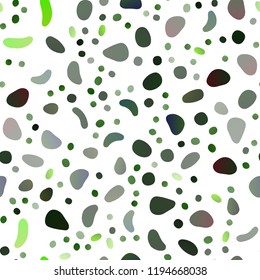 Light Green vector seamless template with spots. Modern abstract illustration with colorful water drops. Pattern for design of window blinds, curtains.