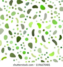 Light Green vector seamless template with spots. Abstract illustration with colored bubbles in nature style. Pattern for design of fabric, wallpapers.