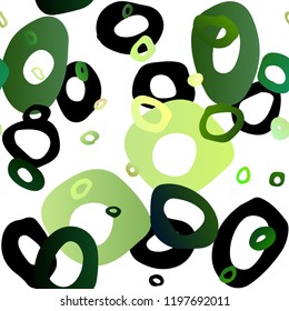 Light Green vector seamless template with spots. Illustration with set of shining colorful abstract circles. Design for textile, fabric, wallpapers.