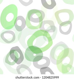 Light Green vector seamless template with spots. Abstract illustration with colored bubbles in nature style. Pattern for trendy fabric, wallpapers.