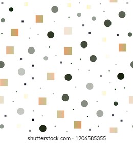 Light Green vector seamless template with spots, rectangles. Glitter abstract illustration with cubes, circles. Design for textile, fabric, wallpapers.