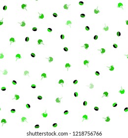 Light Green vector seamless template with cups of coffee, beans. Decorative gradient design of coffee cups and beans. Design for ad, poster, banner of cafes, restaurants.