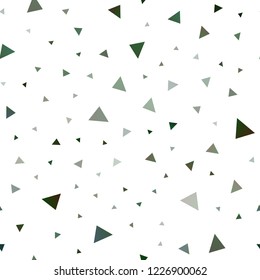 Light Green vector seamless template with crystals, triangles. Modern abstract illustration with colorful triangles. Pattern for busines ad, booklets, leaflets