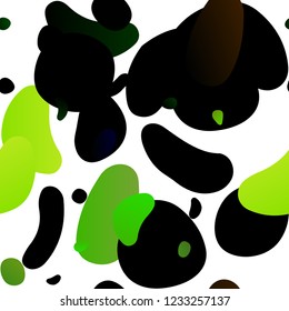 Light Green vector seamless template with spots. Glitter abstract illustration with blurred drops of rain. Pattern for design of fabric, wallpapers.