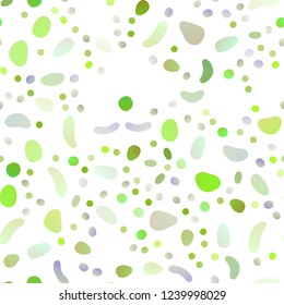 Light Green vector seamless template with spots. Blurred bubbles on abstract backdrop with colorful gradient. Design for textile, fabric, wallpapers.