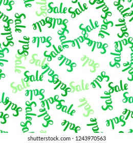 Light Green vector seamless template with 70, 90% selling. Abstract illustration with colorful gradient symbols of sales. Design for business ads, commercials.