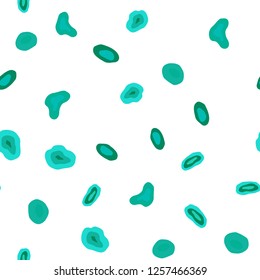Light Green vector seamless template with circles. Glitter abstract illustration with blurred drops of rain. Design for textile, fabric, wallpapers.