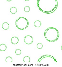 Light Green vector seamless template with circles. Illustration with set of shining colorful abstract circles. Pattern for design of fabric, wallpapers.