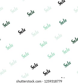 Light Green vector seamless template with selling words. Shining colorful illustration with isolated selling prices. Design for business ads, commercials.